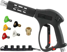 M Mingle 445024092014 Short High Pressure Washer Gun 5000 Psi Replacement For Hot And Cold