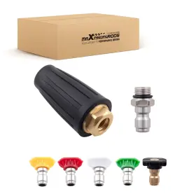 27dt3x Maxpeedingrods 4000 Psi Pressure Washer Turbo Rotating Nozzle 5 Angle Spray Tip Nozzles 1/4 Inch