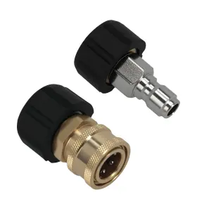 Maxpeedingrods 8ackrf Brass Adapter Set M22-14mm 3/8in For Pressure Washer Gun Hose Pump 5000 Psi
