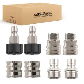 9xlf50 Maxpeedingrods 8pc M22 14mm Pressure Washer Adapter Quick Connect 3/8 3/4 Fitting Set