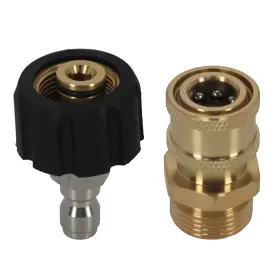 Maxpeedingrods Ictin5 M22 14mm To 1/4 Inch Brass Coupler For Pressure Washer Gun Quick Connect 5000 Psi