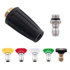 Maxpeedingrods Jgq8px 4000 Psi Pressure Washer Turbo Rotating Nozzle And 5 Degree Spray Tip Nozzles 1/4 Inch