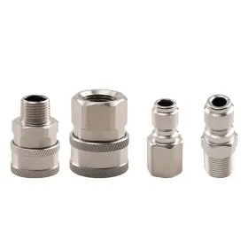 Mr3zkd Maxpeedingrods 3/8 Inch Npt Quick Adapter Pressure Washer Coupler Stainless Steel Plug Socket 4pc
