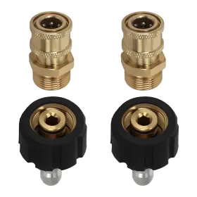 Np0xaj Maxpeedingrods 4pc M22 14mm To 1/4ftft Quick Connect Pressure Washer Adapter Brass 5000psi