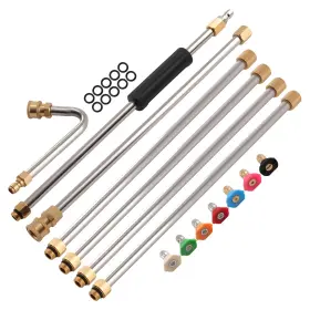 P4wy6b Maxpeedingrods 6pcs 15in Pressure Washer Extension Wand Stainless Steel With 7 Spray Nozzles