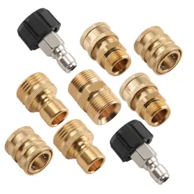 Qinl1j Maxpeedingrods 9pc Pressure Washer Adapter Quick Connect Kit M22 14mm Brass Universal Fitting
