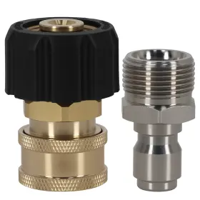 R76q21 Maxpeedingrods Brass Pressure Washer Quick Connect Adapter M22 14mm To 3/8 Inch 2pcs New