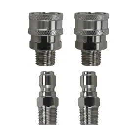 Rt6uev Maxpeedingrods Pressure Washer 3/8 Inch Npt Quick Connect Adapter Set Stainless Socket Plug 4x