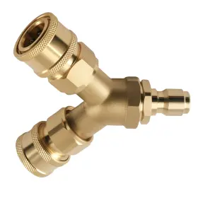 Rv1njg Maxpeedingrods 3/8ftft Pressure Washer Tee Y-shape Brass Three Way Connector Splitter Coupler