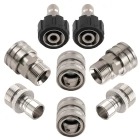 Syj45k Maxpeedingrods M22 14mm Pressure Washer Adapter Quick Connect Kit 3/8 1/2 3/4 8pc Set
