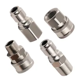 Maxpeedingrods V5lm99 3/8 Inch Npt Quick Connect Adapter Kit Pressure Washer Coupler Stainless Steel