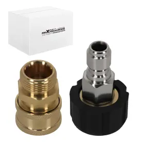 Maxpeedingrods Wz9ftk Pressure Washer Fitting M22-15 To 3/8 Inch Quick Connect 5000psi Brass Stainless