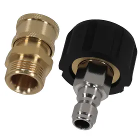 Yj3415 Maxpeedingrods Brass Adapter M22 To 1/4 Inch Quick Connect For Pressure Washer Gun 5000psi 2pc