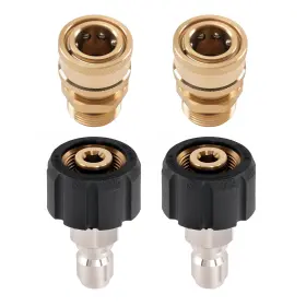 Maxpeedingrods Zdcht8 4x M22-14mm To 3/8ftft Quick Connect Pressure Washer Adapter M22 Swivel 5000psi