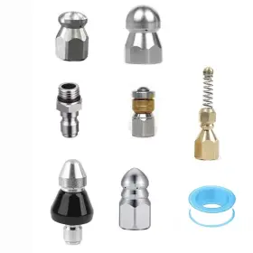 Nklj387 Mefape 8 Pcs Sewer Jetter Nozzle Kit Heads Stainless Steel Rotating Nos