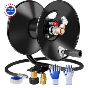 Mekoh 0105.2008.1 Pressure Washer Hose Reel 50ft 65ft 4000psi Heavy Duty Power
