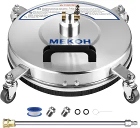 0106.1606.0 Mekoh 16 Inch Pressure Washer Surface Cleaner 4500psi 4 Wheels Stainless Steel Power W