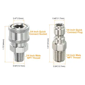 Metallixity 636939784928 High Pressure Washer Ball Valve Kit Steel Hose W Tapes 1/4 Inch #2