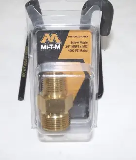 Aw-0023-0493 Mi-t-m Pressure Washer Screw Nipple 3/8 Inch Mnpt X M22 H13