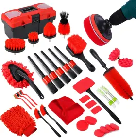 Auto01 Mianyingr 35pcs Car Detailing Kit Drill Brush Attachments With Set