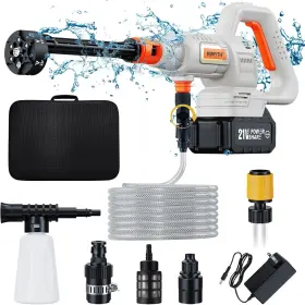Mimyth 445057084017 1200psi Cordless 21v Brushless Pressure Washer White Power 4.0ah