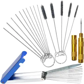 Hyqs115 Motfittings Carburetor Cleaning Kit 13 Wires 10 Needles 5 Brushes 1 Pick Premium Tor
