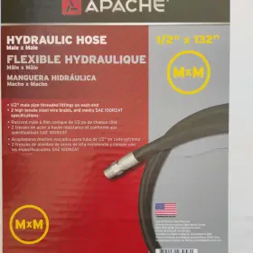 98398339 Motion Industries Inc Apache 3500 Psi Rubber Black Universal 2-wire Hydraulic Hose 132 L Inch