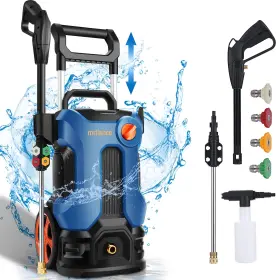 1800w Mrliance 202012295265 Electric Pressure Washer 3800psi 2.8gpm Spray Gun 4 Nozzles Blue