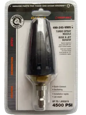 490-245-v005 Mtd 037049960880 Turbo Spray Nozzle 4500 Psi Quick Connect Pressure Washer