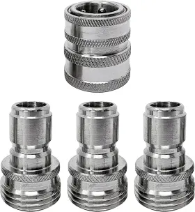 Mtm Hydro 445031619655 Pressure Washer Adapter Set For Garden Hose 4 Piece 3/4 Inch Quick Connect