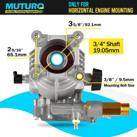 Muturq 782429756668 3/4 Inch Shaft Horizontal Pressure Washer Pump 2600-3000 Psi 2.5 Gpm Oe #2