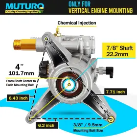 Muturq 782429756675 Vertical Pressure Washer Pump 7/8 Inch Shaft 3000 Psi 2.5 Gpm Replacemen #2