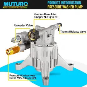 E16704cp117s Muturq 3000 Psi Pressure Washer Pump Power 7/8 Inch Shaft Vertical 2.5 Gpm