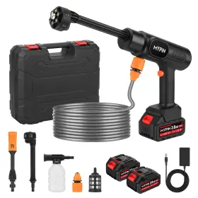 Ce0414 Mypin Portable Cordless Pressure Washer 600 Psi 21v Rechargeable Two Batteries Pow