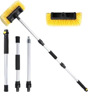 Navapal Kit 01 Water Flow-thru Car Wash Brush With Long Handle 54 Inch Yellow