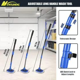 Nrha030001405 Newruiheng 15 Bend Labor-saving Car Wash Brush With Telescopic Handle 56.7 Inch Chenille #3