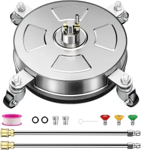 Nezion 445018646643 14 Inch Pressure Washer Surface Cleaner With 4 Wheels Stainless Steel Housing 4000