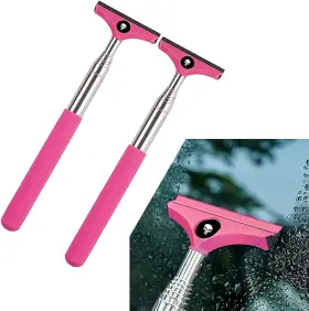 Ngsz10004pk-2pc Nghey Pack-2 Car Rearview Mirror Wiper 38.58 Inch Retractable 2 Pcs Skull Pink