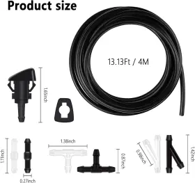 Nozzle-11001 Nhhc Windshield Washer Nozzles Hose Kit-4m Fluid 6 Pcs Connectors Wi #2