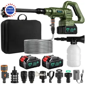 Qxq-981 Ninjori Cordless Pressure Washer 1100psi Portable 2 Pack Brushless Motor Nozzle Foam
