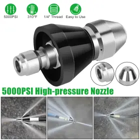 Nsi 601549032929 Sewer Cleaning Tool High-pressure Nozzle 5000psi Pipe Cleaner 1/4 Inch Connector