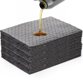 O-oilabsorbentpads-100p Okllen 100 Pack Oil Absorbent Pads Single Weight Dimpled Pad Spill Mat For Abs