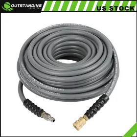 Ou180191parts Outstanding-carparts 100ft X 3/8 Inch Non-marking 4800psi High Pressure Washer Hose Gray Brand New