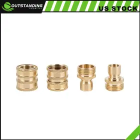 Ou180193parts Outstanding-carparts 3/4 Inch Garden Hose Quick Connect Water Solid Brass Female Male Connector Set New