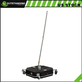 Ou180526parts Outstanding-carparts 16 Inch Pressure Washer Surface Cleaner With 4 Wheels And 2 Extension Wands Black