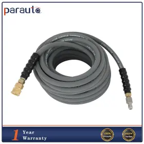 Pa17112ra640s Parautostore 3/8 Inch 50ft Pressure Washer Hose 4000psi Non-marking Gray With Couplers
