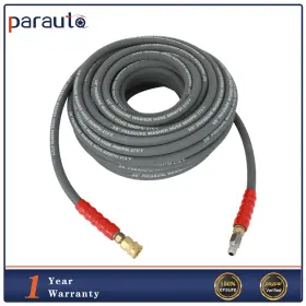 Pa17590ra074t Parautostore 3/8 Inch X 100ft 6000 Psi Hot Water Pressure Washer Hose 2-braid R2 Gray