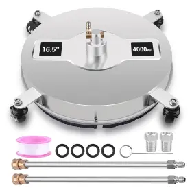 Pe01b Petilala 16.5 Inch Pressure Washer Surface Cleaner With 4 Wheels Stainless Steel Housing