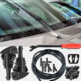 Piburth-0912auto Piburth Windshield Washer Hose Kit 22 Pcs Set 4m 6 Connectors 2 Nozzles