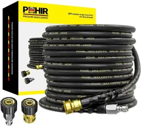 Pohir 354987610807 Pressure Washer Hose 50 Ft With 3/8 Inch Quick Connect Kink Resistant Hig